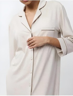 Домашняя рубашка из вискозы Aruelle KARINE, Цвет: светло-бежевый, Размеры: M, изображение 4