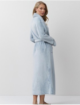 Длинный плюшевый халат Aruelle LEA, Цвет: серо-голубой, Размеры: L, изображение 3