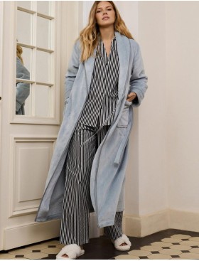 Длинный плюшевый халат Aruelle LEA, Цвет: серо-голубой, Размеры: L, изображение 4