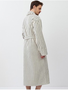 Халат мужской Aruelle LIAM, Цвет: кремовый/чёрный, Размеры: M, изображение 4