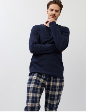 Пижама мужская Aruelle LUC, Цвет: тёмно-синий/бежевый, Размеры: M
