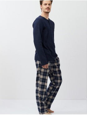 Пижама мужская Aruelle LUC, Цвет: тёмно-синий/бежевый, Размеры: M, изображение 4