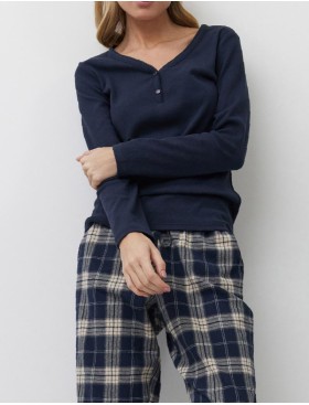 Домашний комплект Aruelle LUCIE, Цвет: тёмно-синий/бежевый, Размеры: S, изображение 4