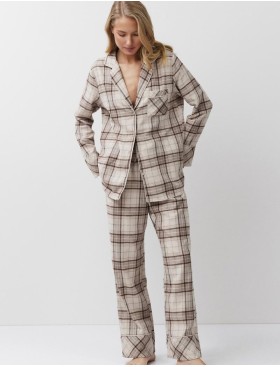 Фланелевая пижама с брюками Aruelle MAELLE, Цвет: бежевый, Размеры: S, изображение 2