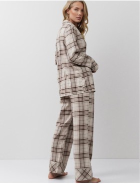 Фланелевая пижама с брюками Aruelle MAELLE, Цвет: бежевый, Размеры: S, изображение 3
