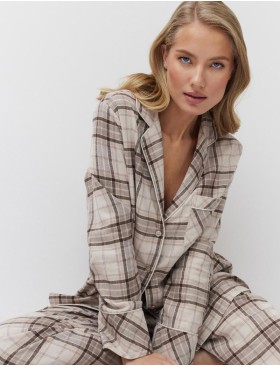 Фланелевая пижама с брюками Aruelle MAELLE, Цвет: бежевый, Размеры: S, изображение 4