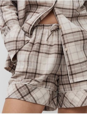 Фланелевая пижама с шортами Aruelle MAELLE, Цвет: бежевый, Размеры: S, изображение 3