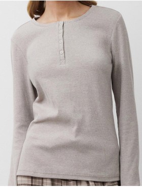 Пижама с фланелевыми брюками Aruelle MARTINA, Цвет: бежевый, Размеры: S, изображение 3