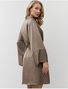 Короткий халат с запахом Aruelle MILA, Цвет: капучино, Размеры: S, изображение 2