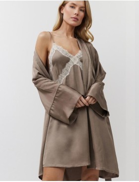 Сорочка на тонких бретелях Aruelle MILA, Цвет: капучино, Размеры: M, изображение 4