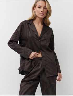Хлопковая пижама с брюками Aruelle NOEMIE, Цвет: шоколадный, Размеры: S