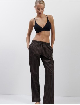 Хлопковая пижама с брюками Aruelle NOEMIE, Цвет: шоколадный, Размеры: S, изображение 4