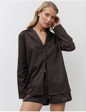 Хлопковая пижама с шортами Aruelle NOEMIE, Цвет: шоколадный, Размеры: S