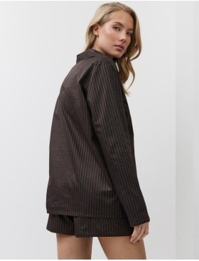 Хлопковая пижама с шортами Aruelle NOEMIE, Цвет: шоколадный, Размеры: S, изображение 2