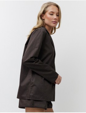 Хлопковая пижама с шортами Aruelle NOEMIE, Цвет: шоколадный, Размеры: S, изображение 3