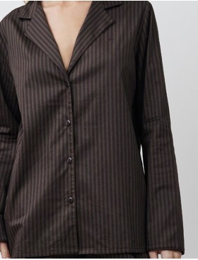 Хлопковая пижама с шортами Aruelle NOEMIE, Цвет: шоколадный, Размеры: S, изображение 4