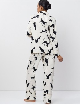 Женская пижама с брюками Aruelle NYRA, Цвет: кремовый/чёрный, Размеры: S, изображение 3