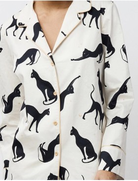 Женская пижама с шортами Aruelle NYRA, Цвет: кремовый/чёрный, Размеры: S, изображение 4