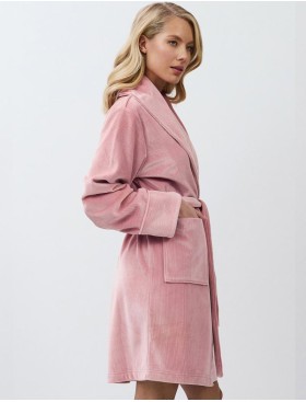 Короткий халат под пояс Aruelle VEA, Цвет: розовый, Размеры: S, изображение 3