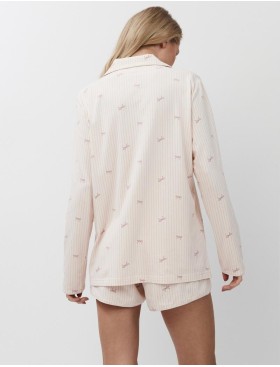 Пижама с шортами из хлопка и модала Aruelle YVETTE, Цвет: персиковый, Размеры: S, изображение 2