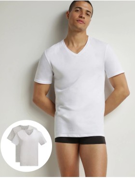 Футболка мужская в наборе (2 шт) Dim 0DI5 белый/серый, Цвет: белый/серый, Размеры: L