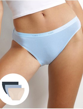 Набор трусов Dim LES POCKETS COTON 4H00/3 бежевый/голубой/серый - 3 штуки, Цвет: бежевый/голубой/серы, Размеры: XXS/XS