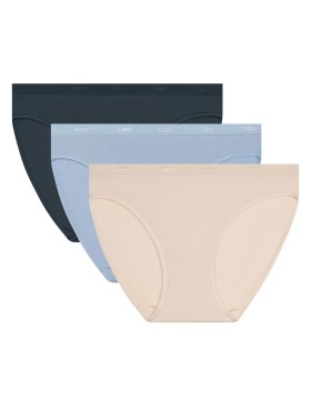 Набор трусов Dim LES POCKETS COTON 4H00/3 бежевый/голубой/серый - 3 штуки, Цвет: бежевый/голубой/серы, Размеры: XXS/XS, изображение 2