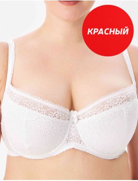 Кружевной бюстгальтер на поролоне Lina A 6086 красный, Цвет: красный, Размеры: 80C