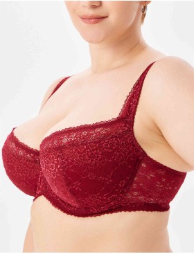 Кружевной бюстгальтер на поролоне Lina A 6086 румба, Цвет: румба, Размеры: 90B, изображение 4