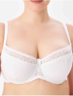 Кружевной бюстгальтер на поролоне Lina A 6086 белый, Цвет: белый, Размеры: 90B