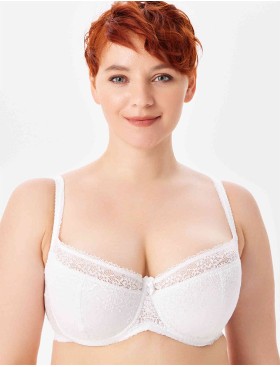 Кружевной бюстгальтер на поролоне Lina A 6086 белый, Цвет: белый, Размеры: 90B, изображение 5