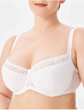 Кружевной бюстгальтер на поролоне Lina A 6086 белый, Цвет: белый, Размеры: 90B, изображение 3