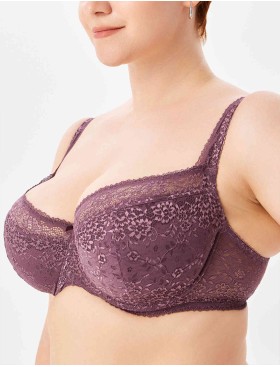 Кружевной бюстгальтер на поролоне Lina A 6086 крокус, Цвет: крокус, Размеры: 90B, изображение 3