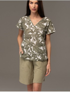 Пижама из хлопкового муслина Mia-Amore AVANTA 5372, Цвет: оливковый, Размеры: 5XL