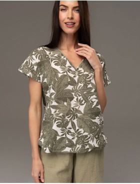 Пижама из хлопкового муслина Mia-Amore AVANTA 5372, Цвет: оливковый, Размеры: 5XL, изображение 4