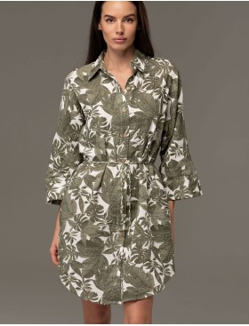 Платье-рубашка из муслина Mia-Amore AVANTA 5377, Цвет: оливковый, Размеры: 4XL