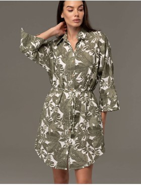 Платье-рубашка из муслина Mia-Amore AVANTA 5377, Цвет: оливковый, Размеры: 4XL, изображение 3