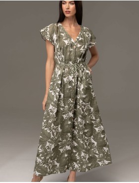 Халат из хлопкового муслина Mia-Amore AVANTA 5378, Цвет: оливковый, Размеры: 2XL