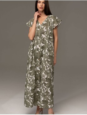 Халат из хлопкового муслина Mia-Amore AVANTA 5378, Цвет: оливковый, Размеры: 2XL, изображение 3