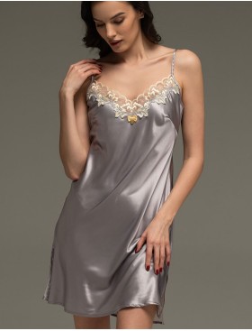 Шёлковая сорочка Mia-Amore EILIN 4581, Цвет: серый, Размеры: 4XL, изображение 3