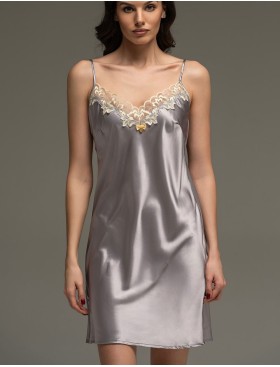 Шёлковая сорочка Mia-Amore EILIN 4581, Цвет: серый, Размеры: 4XL, изображение 4