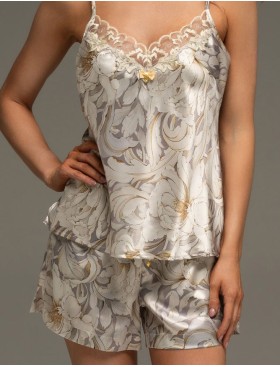 Шёлковая пижама с шортами Mia-Amore EILIN 4582, Цвет: брют, Размеры: 4XL, изображение 4