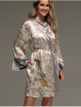 Короткий халат-кимоно Mia-Amore EILIN 4583, Цвет: брют, Размеры: 2XL/3XL, изображение 3