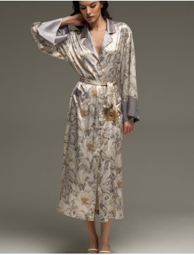 Длинный халат на пуговицах Mia-Amore EILIN 4588, Цвет: брют, Размеры: 3XL, изображение 4