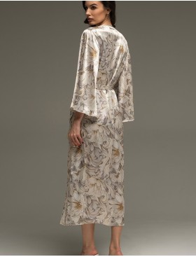 Шёлковый запашной халат Mia-Amore EILIN 4589, Цвет: брют, Размеры: 4XL/5XL, изображение 2