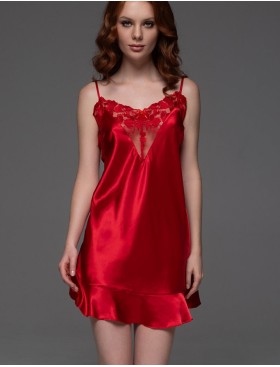 Шёлковая игривая сорочка Mia-Amore MERLOT 4741 красный, Цвет: красный, Размеры: 3XL, изображение 4