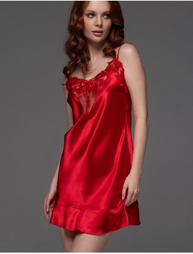 Шёлковая игривая сорочка Mia-Amore MERLOT 4741 красный, Цвет: красный, Размеры: 3XL