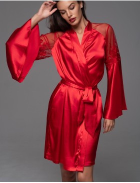 Шёлковый натуральный халат Mia-Amore MERLOT 4743 красный, Цвет: красный, Размеры: L/XL