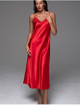 Шёлковая длинная сорочка Mia-Amore MERLOT 4744 красный, Цвет: красный, Размеры: S