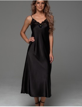 Шёлковая длинная сорочка Mia-Amore MERLOT 4744 черный, Цвет: черный, Размеры: 3XL